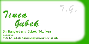 timea gubek business card